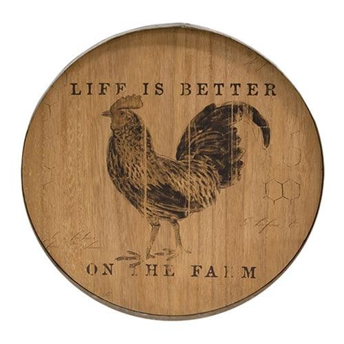 Life is Better On The Farm Chicken Wood Sign - The Fox Decor