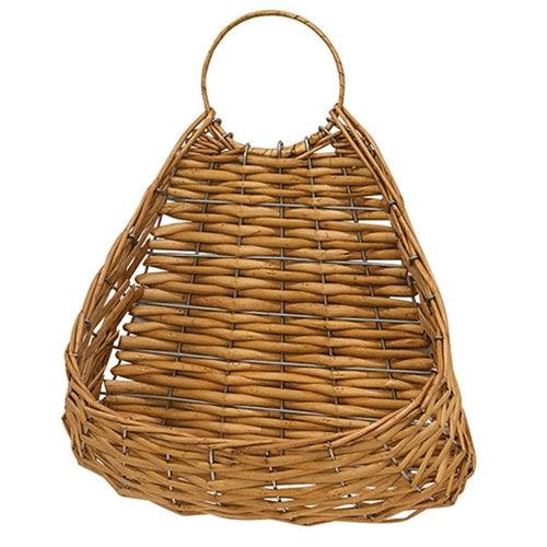 Tan Wicker Hanging Wall Planter - The Fox Decor