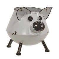 Distressed Enamel Piggy Planter - The Fox Decor