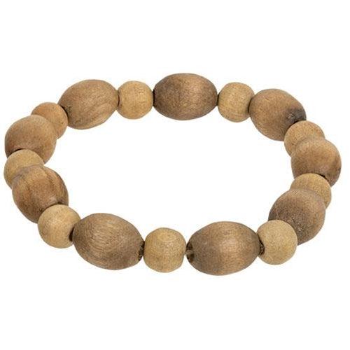 Wooden Round & Oval Bead Candle Ring - The Fox Decor