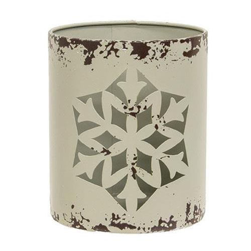 3 Set Distressed Metal Snowflake Buckets - The Fox Decor