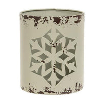 3 Set Distressed Metal Snowflake Buckets - The Fox Decor