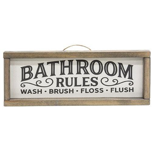 Bathroom Rules Framed Sign - The Fox Decor