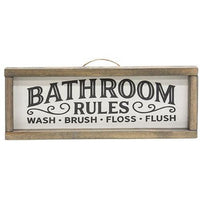 Bathroom Rules Framed Sign - The Fox Decor