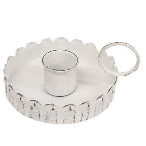Shabby Chic Scalloped Taper Holder - The Fox Decor
