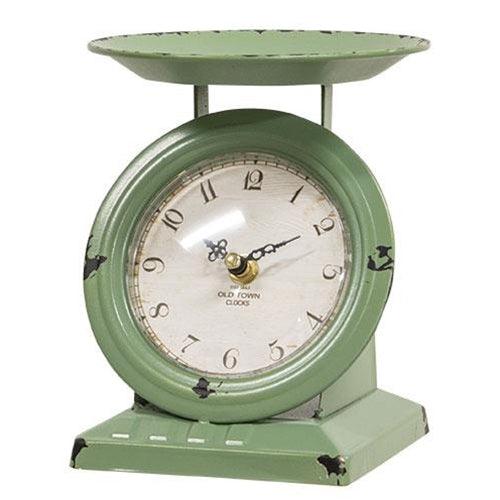 Vintage Green Old Town Scale Clock - The Fox Decor