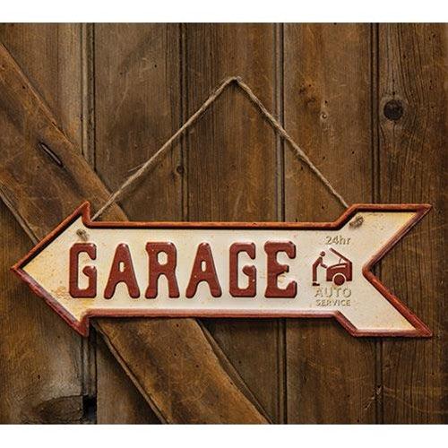 Garage 24hr Auto Service Hanging Metal Sign - The Fox Decor