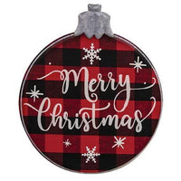 Merry Christmas Buffalo Check Ornament Metal Sign - The Fox Decor