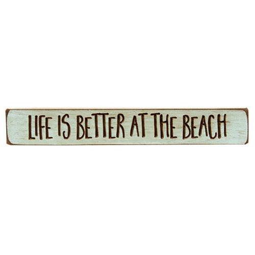 Life is Better at the Beach Engraved Block 12 - The Fox Decor