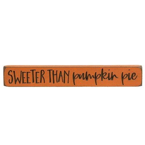 Sweeter Than Pumpkin Pie Engraved Block 12 - The Fox Decor