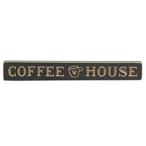 ^^Coffee House w Heart Cup Engraved Block 12 - The Fox Decor