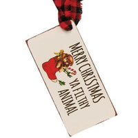 4 Set Christmas Present Wooden Gift Tags - The Fox Decor