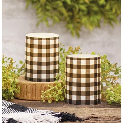Black Small Buffalo Check Timer Pillar - The Fox Decor