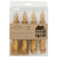 4 Pkg Burnt Ivory LED Tapers - The Fox Decor