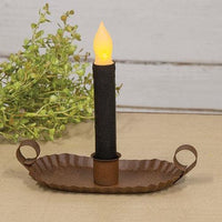 ^^Textured LED Taper 6 Black - The Fox Decor