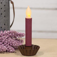 Textured LED Taper 6 Burgundy - The Fox Decor