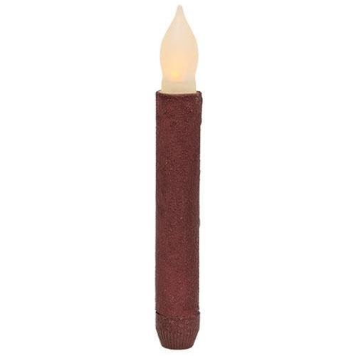 Textured LED Taper 6 Burgundy - The Fox Decor