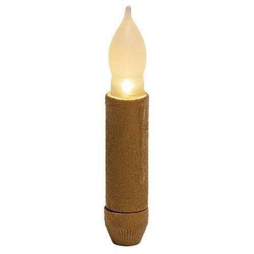 Textured 4 LED Timer Taper Mustard - The Fox Decor