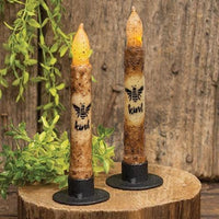 Bee Kind Burnt Ivory Timer Taper 6 - The Fox Decor