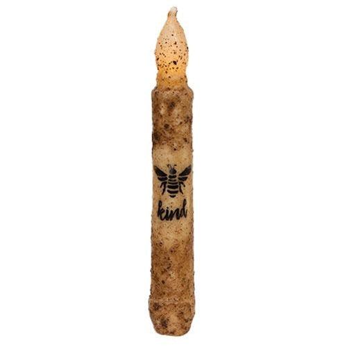Bee Kind Burnt Ivory Timer Taper 6 - The Fox Decor