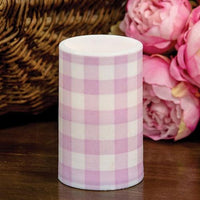 Pink Gingham Check Timer Pillar 3x5 - The Fox Decor