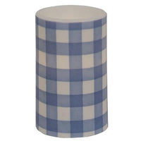 Blue Gingham Check Timer Pillar 3x5 - The Fox Decor