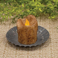 Graywashed Tin Fluted Candle Pan 55 - The Fox Decor