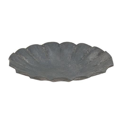 Graywashed Tin Fluted Candle Pan 35 - The Fox Decor