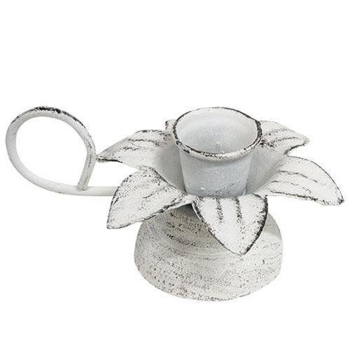 Shabby Chic Blooming Flower Taper Holder - The Fox Decor