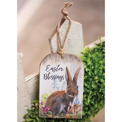 Easter Blessings Bunny Wooden Tag Ornament - The Fox Decor