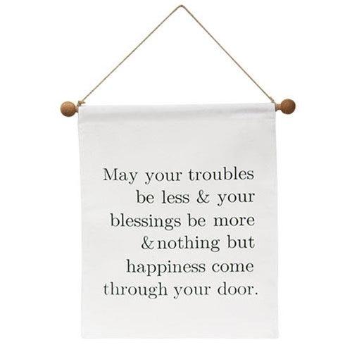 Nothing But Happiness Fabric Wall Hanging - The Fox Decor