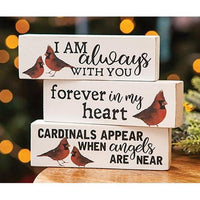 3 Set Always With You Cardinal Blocks - The Fox Decor