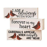 3 Set Always With You Cardinal Blocks - The Fox Decor