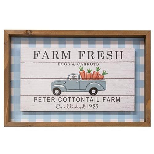 Farm Fresh Eggs & Carrots Shadowbox Sign - The Fox Decor