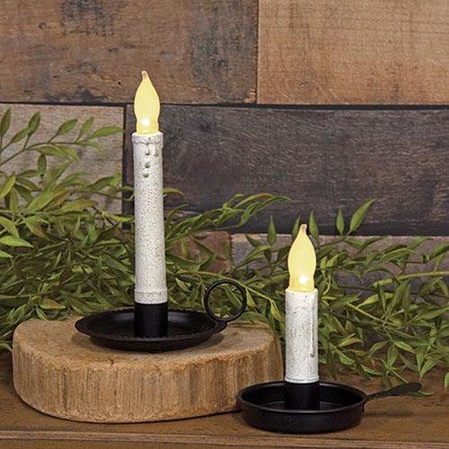 Metal Tab Taper Candle Holder Black - The Fox Decor