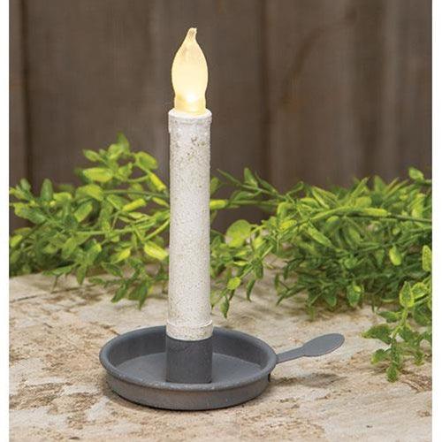 Metal Tab Taper Candle Holder Gray - The Fox Decor