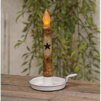 Metal Tab Taper Candle Holder White - The Fox Decor