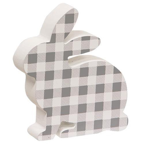 Gray & White Buffalo Check Chunky Bunny - The Fox Decor