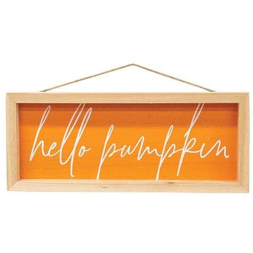 Hello Pumpkin Inset Framed Sign - The Fox Decor