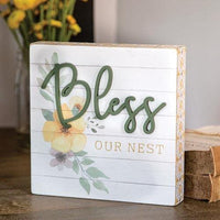 Bless Our Nest Pattern Side Box Sign - The Fox Decor