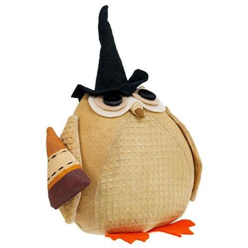 Stuffed Owl in Witch Hat w Candy Corn - The Fox Decor