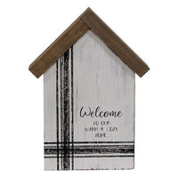 Welcome To Our Warm & Cozy Home Wooden House Sitter - The Fox Decor