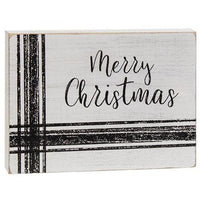 Warm Words Striped Wooden Block 3 Asstd - The Fox Decor