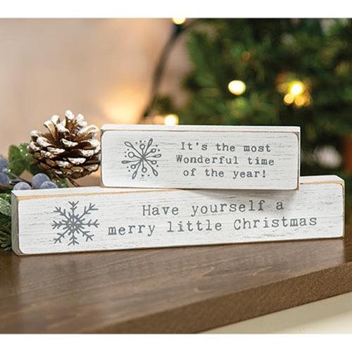Have Yourself A Merry Little Christmas Typewriter Block - The Fox Decor