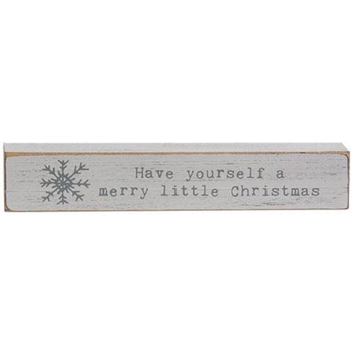 Have Yourself A Merry Little Christmas Typewriter Block - The Fox Decor