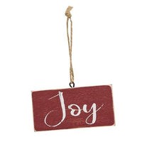 Holiday Script Red Word Ornament 4 Asstd - The Fox Decor