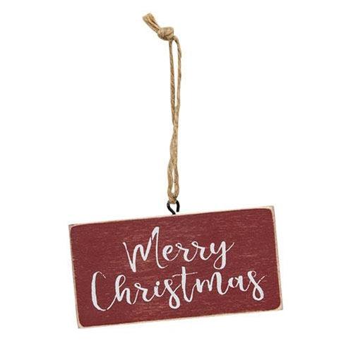 Holiday Script Red Word Ornament 4 Asstd - The Fox Decor