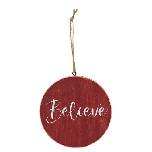 Holiday Script Red Word Round Ornament 3 Asstd - The Fox Decor