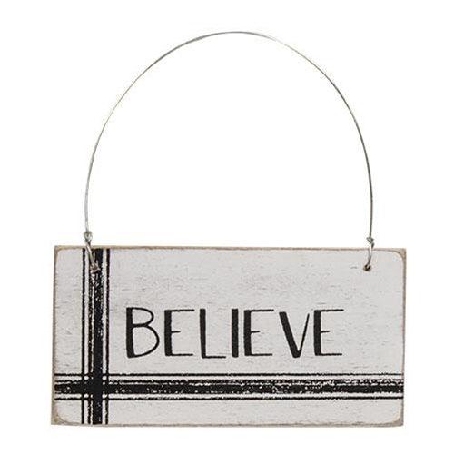 Black & White Stripe Holiday Word Ornament 3 Asstd - The Fox Decor