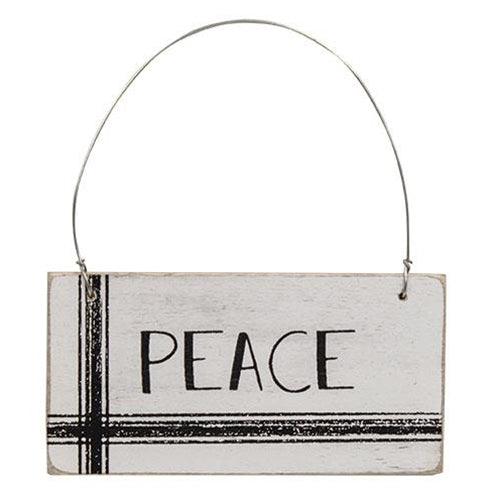Black & White Stripe Holiday Word Ornament 3 Asstd - The Fox Decor